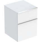 Mueble lateral Geberit iCon con dos cajones: H=60cm, Cuerpo y frontal: blanco/cubierto de alto brillo, Tirador: cromado brillante